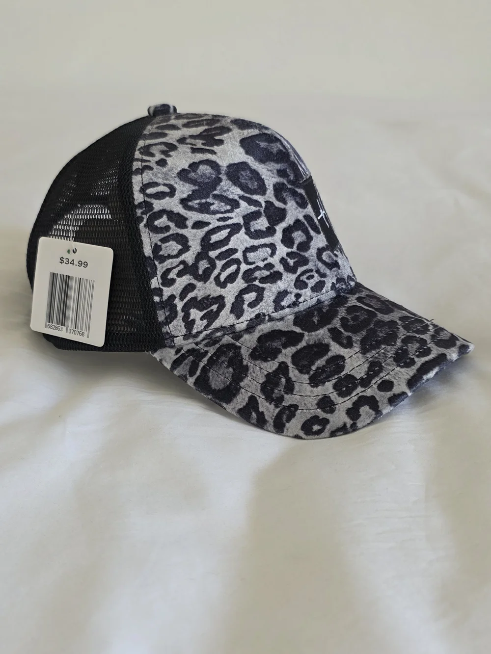 Tahoe Heartbeat Leopard Print Trucker Hat Y2K Streetwear NWT